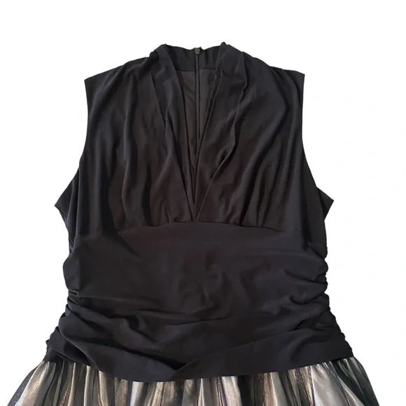 SLNY Floral Knee Length A Line Dress Sz 18 Navy Romantic Goth Whimsigoth Fairy - Picture 6 of 15